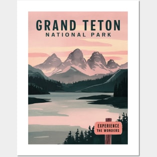 Grand Teton National Park Watercolor Travel Poster Posters and Art